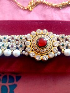 Elegant Pearl &amp; Stone Choker