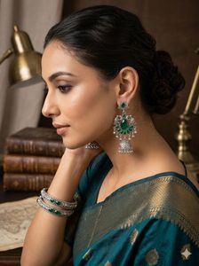 Elegant Green Jhumka Earrings
