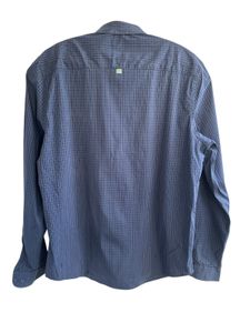 Men's Blue Checkered Long Sleeve Shirt