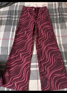 y2k grunge plum Wide Leg Swirl Printed jeans