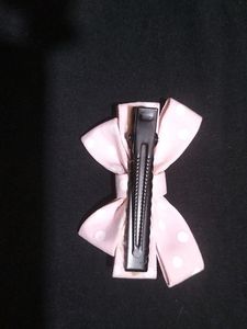 beautiful small pink hair pin bow style