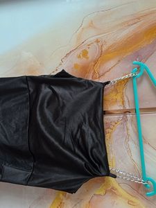 Sleek Black Satin Slip Dress