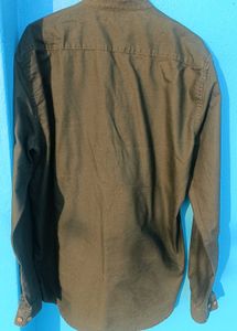 Men's Dark Green Mandarin Collar Shirt