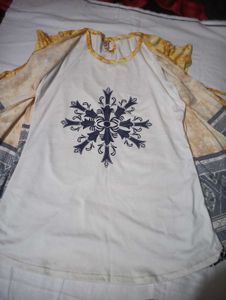 Stylish Yellow &amp; Blue Printed Kurta