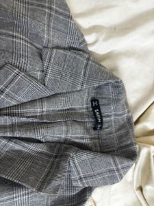 Plaid Double-Breasted Blazer