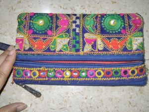 Boho Embroidered Clutch Bag