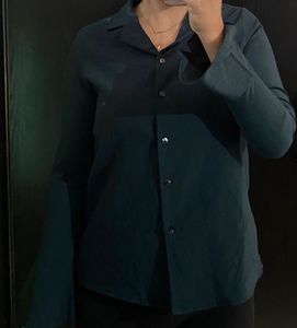 Elegant Dark Green Button-Down Shirt