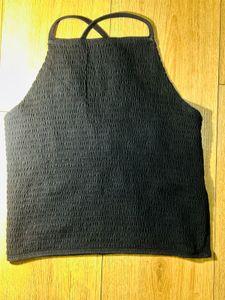 Smocked Halter Neck Crop Top