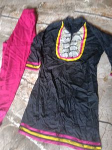 Stylish Black Kurti with Pink Pants