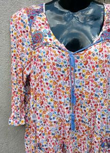 Bohemian Floral Print Mini Dress