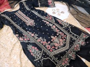 Elegant Embroidered party wear Kurta Set