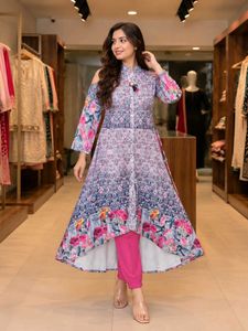 Designer Floral Print Kurta with Pants