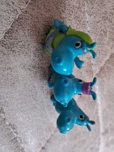 Cute Blue Hippo Figurines Set