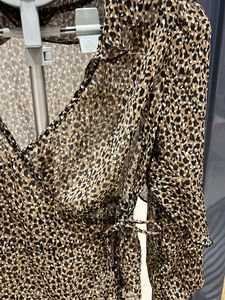 Animal Print Wrap Top