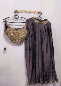 Embroidered Blouse and Pleated Skirt Set