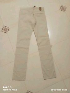 Cream Colored Slim Fit Trousers