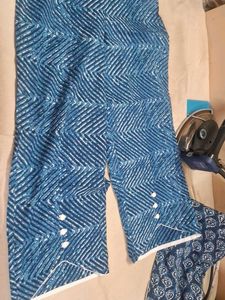 Blue Printed Kurta plazo  Set