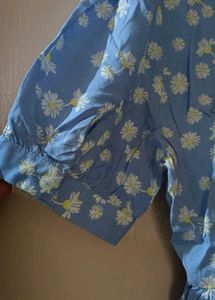 Daisy Print Peplum Top