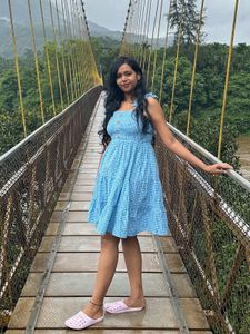 Chic Blue Gingham Summer Dress