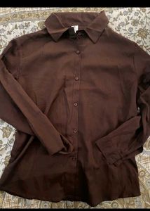 Chic Brown Button-Down Shirt