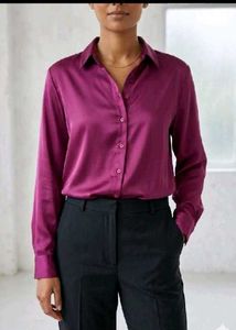 Elegant Satin Button-Up Shirt