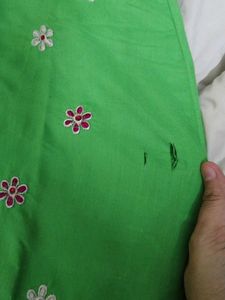 Green Embroidered Kurta