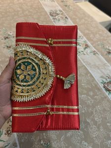 Combo of 3- Heavy Red Golden Clutch with Zari