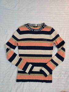 Guess Striped Long Sleeve Top bust 32~36