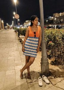 Zara Crocheted Striped Mini Dress