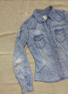 Light Wash Denim Western Shirt