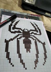 Pixel Art Spider Drawing