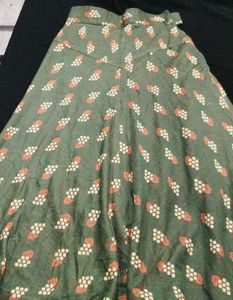 Green Printed Ethnic Skirt
