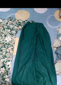 Green Palazzo Pants with Print