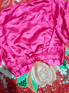 Satin Tie-Front Crop Top