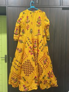 Gulmohar Jaipur XXL Sized Anarkali Style Kurti Yellow Color