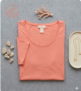 H & M Peach Flutter Sleeve Tee