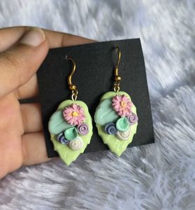 Handmade Pastel Floral Clay Earrings | Aesthetic S