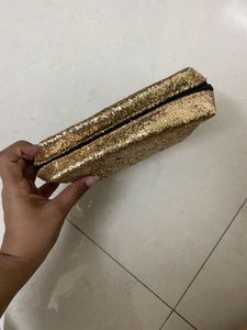 Sparkly Gold Pouch Bag