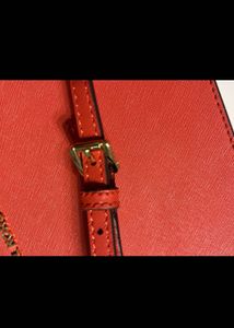 Authentic Michael Kors coral Leather Crossbody Bag
