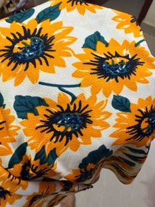 Sunflower Print Crop Top &amp; Skirt Set