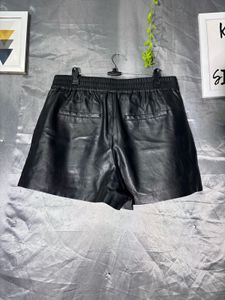 Mango Black Faux Leather Shorts
