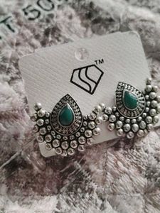 Elegant Oxidized Silver Jhumka Earrings