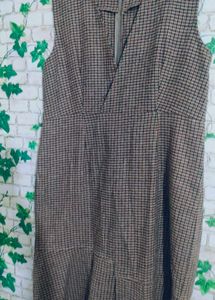 Checkered V-Neck Dress