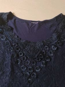 Elegant Navy Lace Top