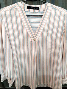 Madame Striped V-Neck Shirt style Top