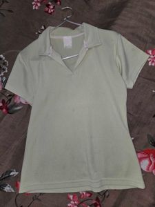 Light Green Ribbed Polo Shirt