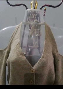 Beige Knit Cardigan