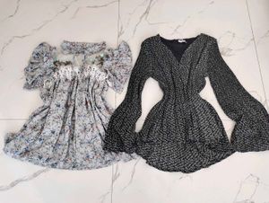 Chic Floral & Geometric Print Tops