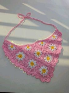 Crochet Sunflower Bandana Scarf💖