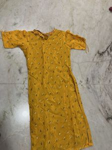 Yellow Embroidered Kurta